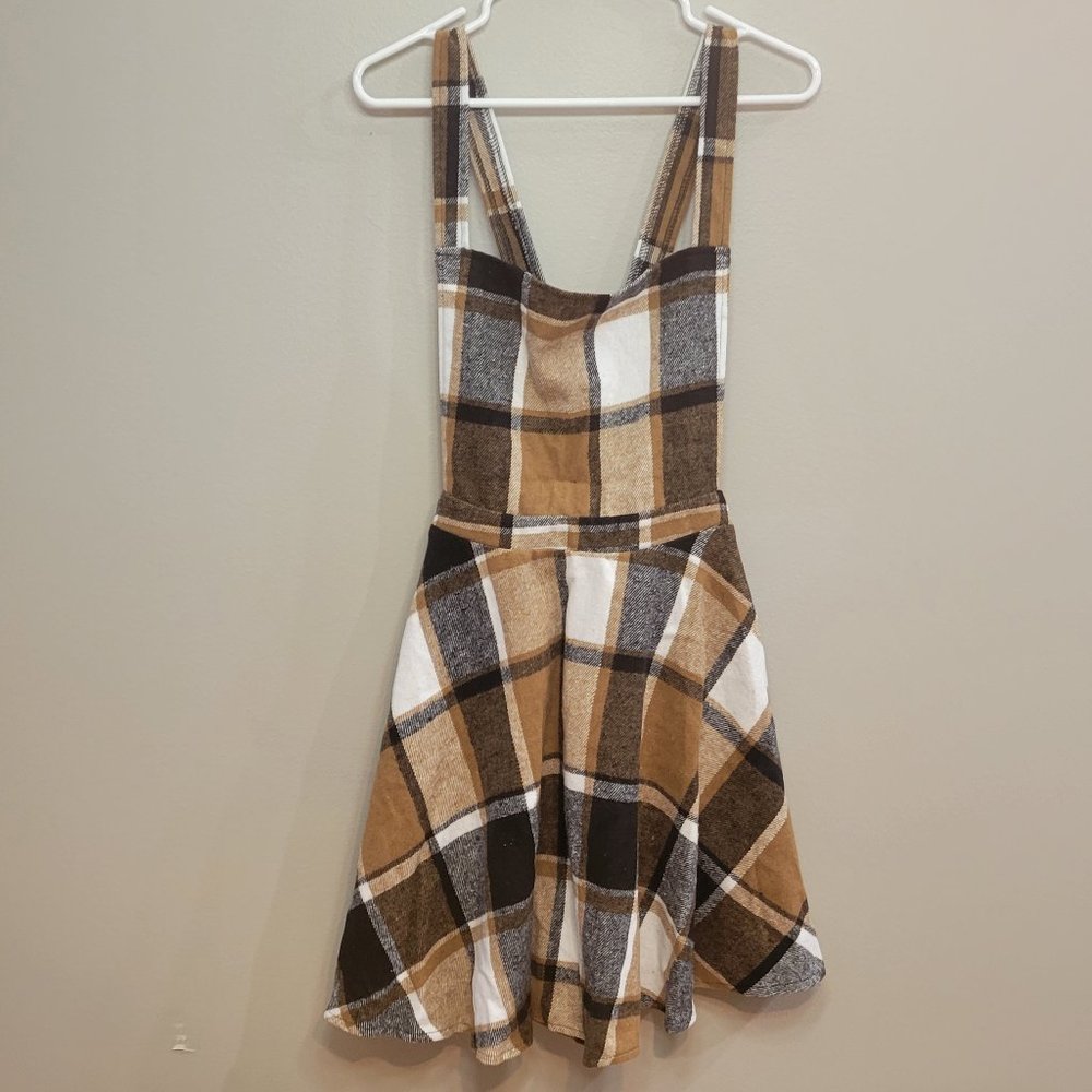 Plaid overall skirt